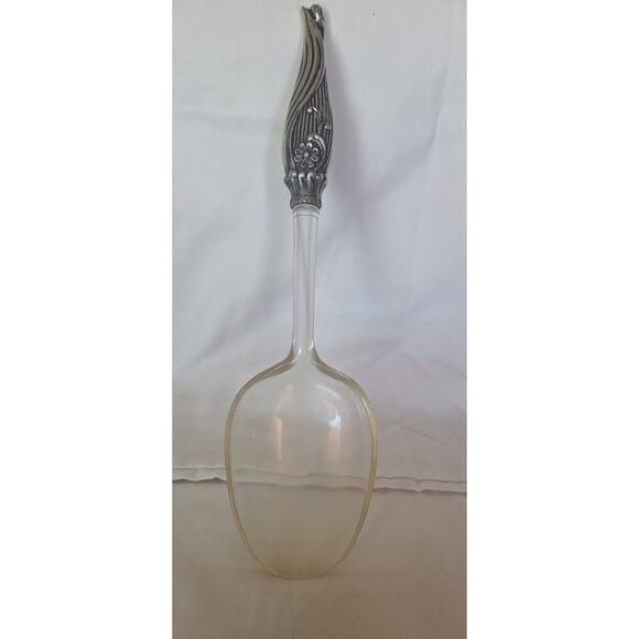 Vintage Lucite Serving Scoop with Ornate Silverplate Handle – Mid Century- VG - Picture 1 of 6
